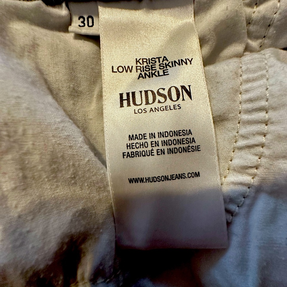 EUC Hudson Women's‎ Jeans Low Rise Skinny Ankle in Light Gray Size 30--like new - Picture 4 of 4